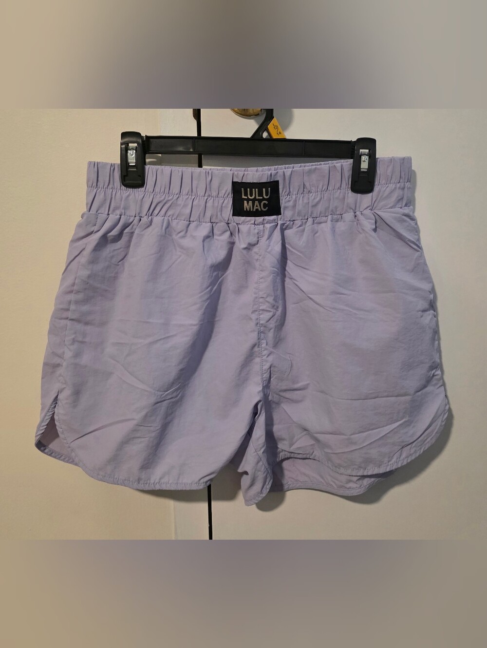 Lulu Mac Womens Lavender Elastic Waist Shorts, Size Large